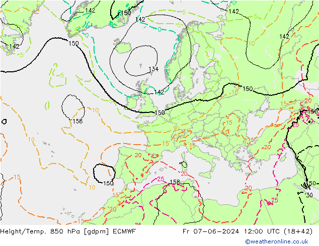 Géop./Temp. 850 hPa ECMWF ven 07.06.2024 12 UTC