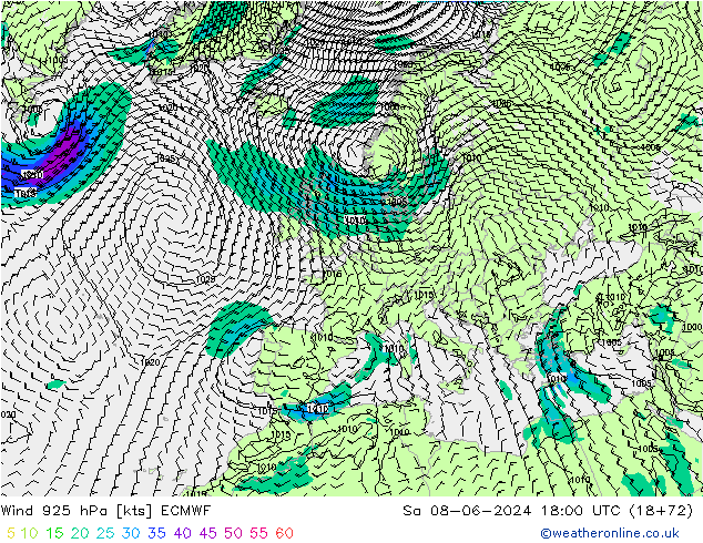  925 hPa ECMWF  08.06.2024 18 UTC