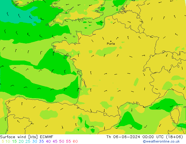 Bodenwind ECMWF Do 06.06.2024 00 UTC