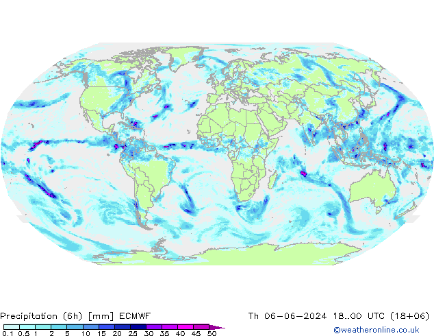 Nied. akkumuliert (6Std) ECMWF Do 06.06.2024 00 UTC