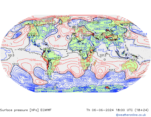 приземное давление ECMWF чт 06.06.2024 18 UTC