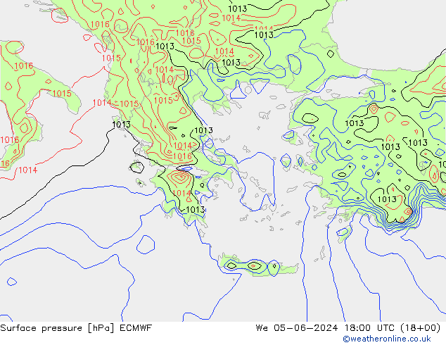 Atmosférický tlak ECMWF St 05.06.2024 18 UTC