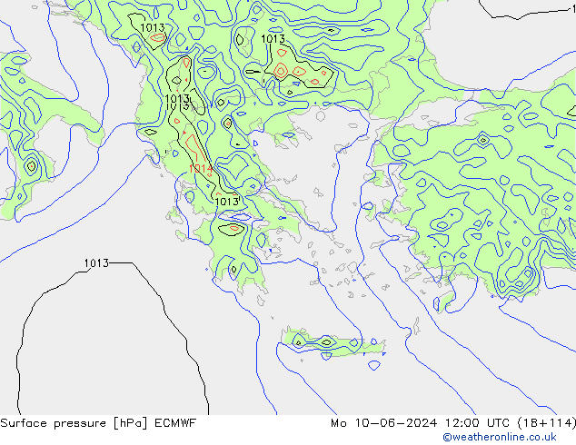 pression de l'air ECMWF lun 10.06.2024 12 UTC