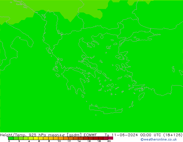 Height/Temp. 925 hPa ECMWF Tu 11.06.2024 00 UTC