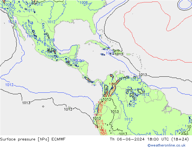 ciśnienie ECMWF czw. 06.06.2024 18 UTC