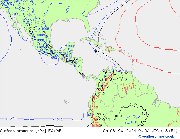 Bodendruck ECMWF Sa 08.06.2024 00 UTC