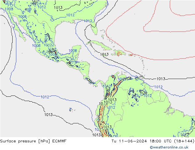 pression de l'air ECMWF mar 11.06.2024 18 UTC