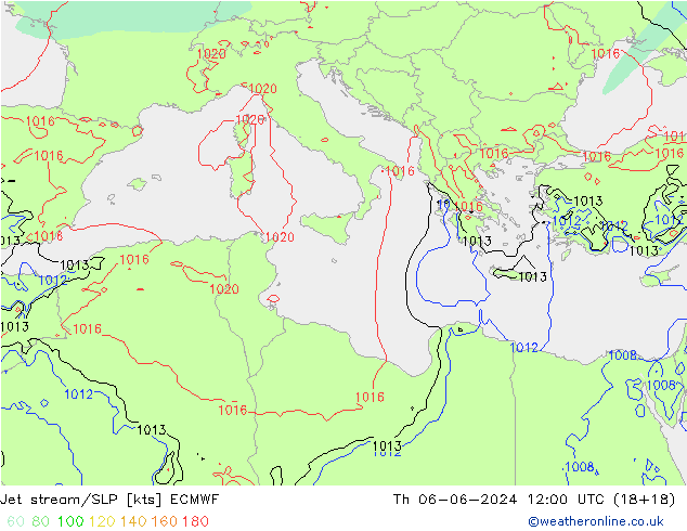 Prąd strumieniowy ECMWF czw. 06.06.2024 12 UTC