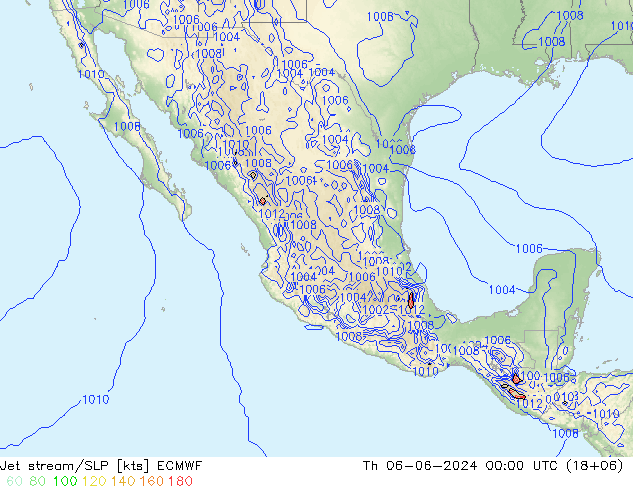 Corriente en chorro ECMWF jue 06.06.2024 00 UTC