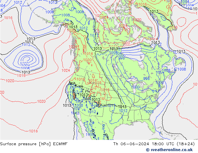 Bodendruck ECMWF Do 06.06.2024 18 UTC