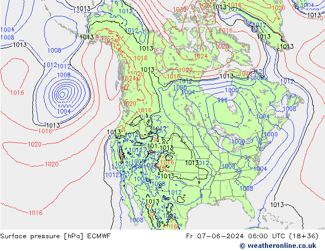 Surface pressure ECMWF Fr 07.06.2024 06 UTC