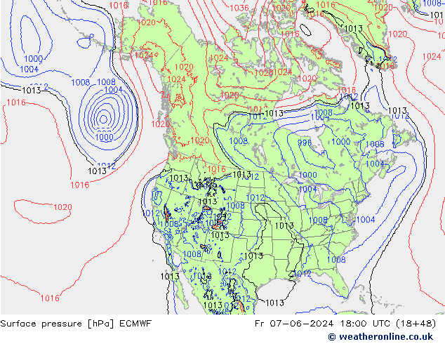 Yer basıncı ECMWF Cu 07.06.2024 18 UTC