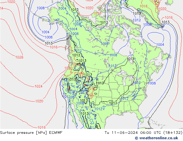 ciśnienie ECMWF wto. 11.06.2024 06 UTC