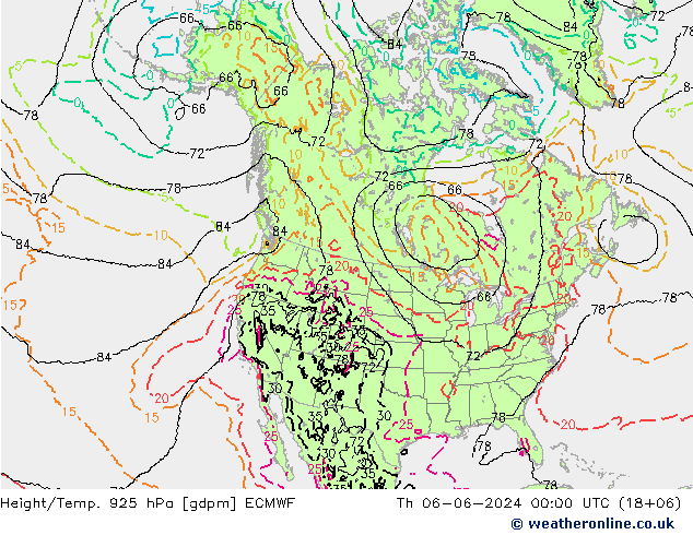 Hoogte/Temp. 925 hPa ECMWF do 06.06.2024 00 UTC