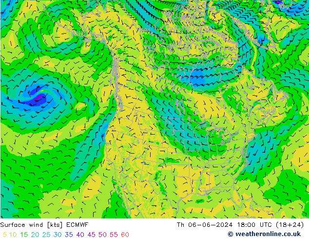 Vent 10 m ECMWF jeu 06.06.2024 18 UTC