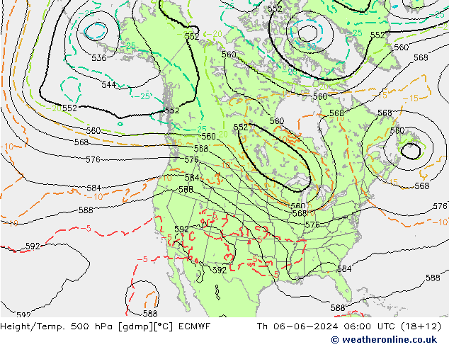 Height/Temp. 500 hPa ECMWF Th 06.06.2024 06 UTC