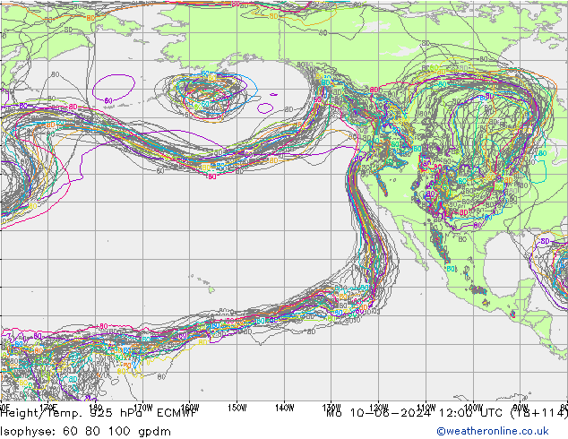 Height/Temp. 925 hPa ECMWF pon. 10.06.2024 12 UTC