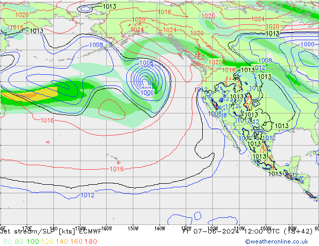 Prąd strumieniowy ECMWF pt. 07.06.2024 12 UTC