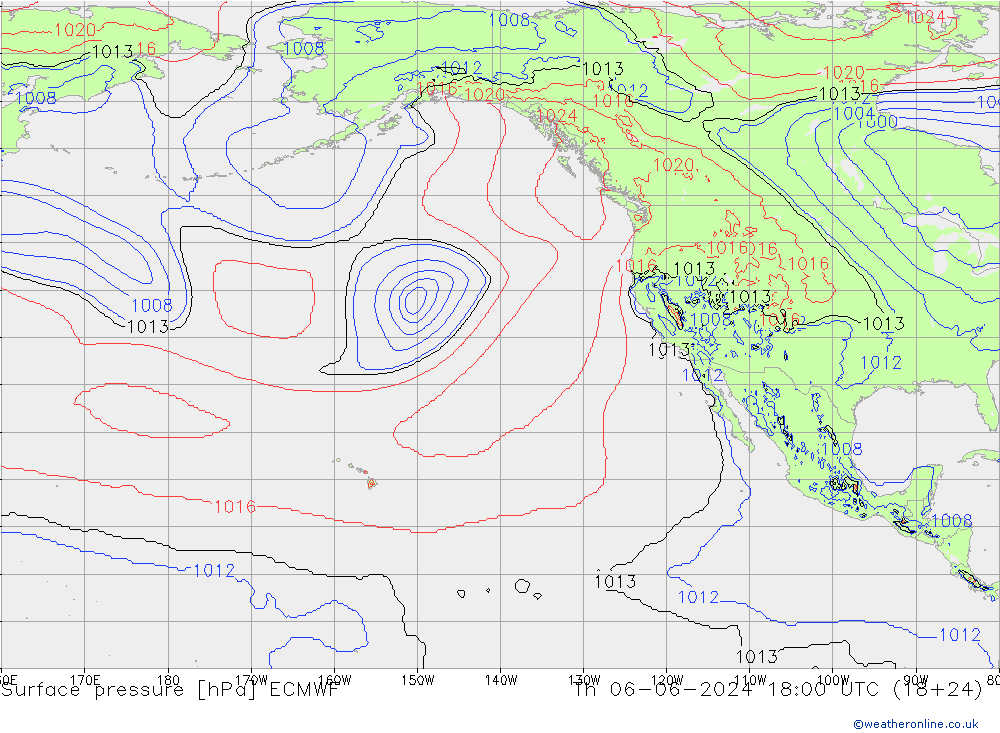 Pressione al suolo ECMWF gio 06.06.2024 18 UTC