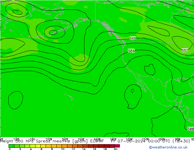 Height 500 hPa Spread ECMWF Fr 07.06.2024 00 UTC