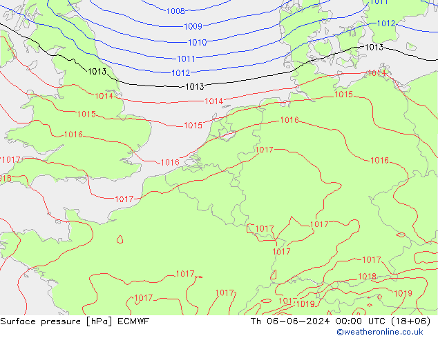 Yer basıncı ECMWF Per 06.06.2024 00 UTC