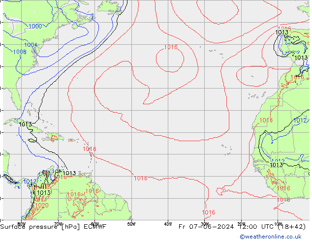 Yer basıncı ECMWF Cu 07.06.2024 12 UTC