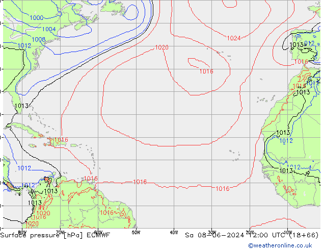 Luchtdruk (Grond) ECMWF za 08.06.2024 12 UTC