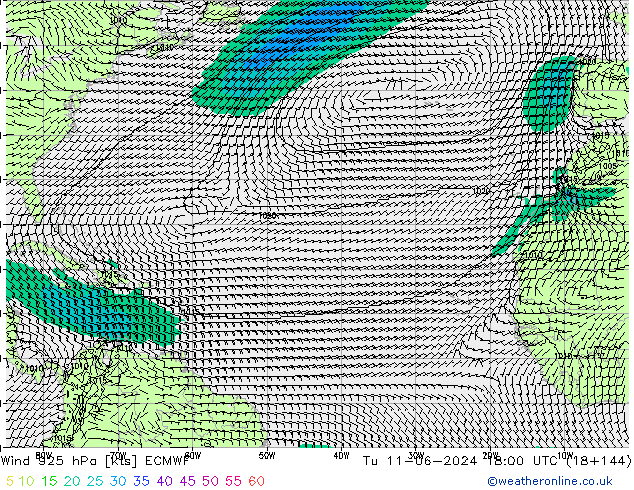 Wind 925 hPa ECMWF di 11.06.2024 18 UTC