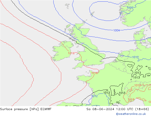 Luchtdruk (Grond) ECMWF za 08.06.2024 12 UTC