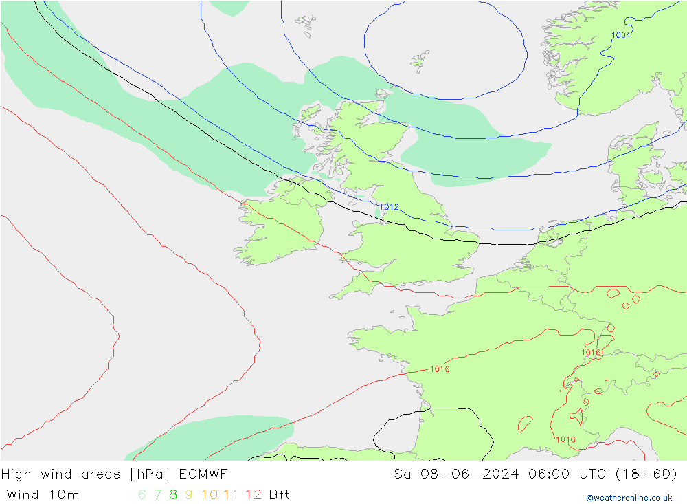 High wind areas ECMWF sam 08.06.2024 06 UTC