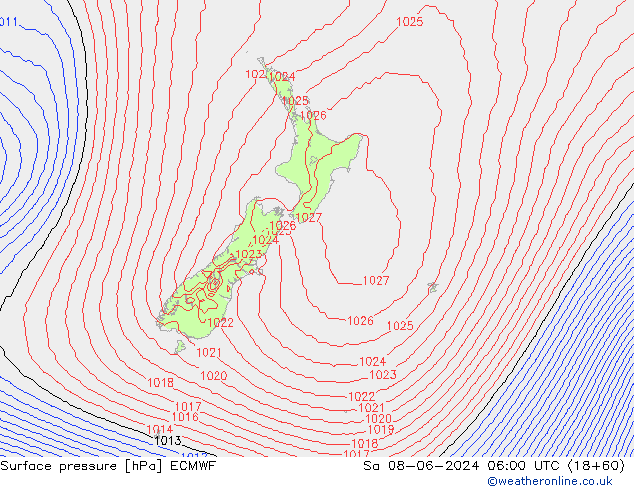 Yer basıncı ECMWF Cts 08.06.2024 06 UTC