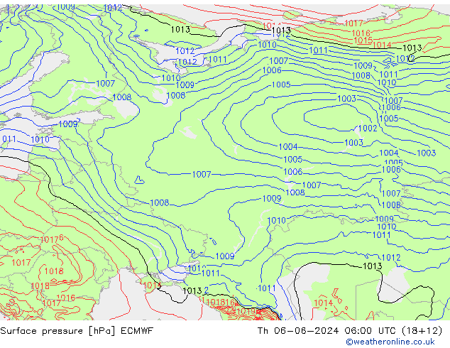 Yer basıncı ECMWF Per 06.06.2024 06 UTC