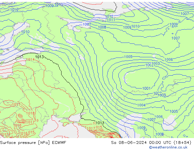 Yer basıncı ECMWF Cts 08.06.2024 00 UTC