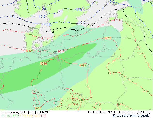 Polarjet/Bodendruck ECMWF Do 06.06.2024 18 UTC