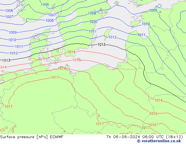 Yer basıncı ECMWF Per 06.06.2024 06 UTC