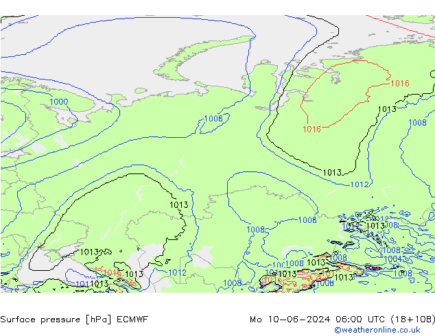 pression de l'air ECMWF lun 10.06.2024 06 UTC