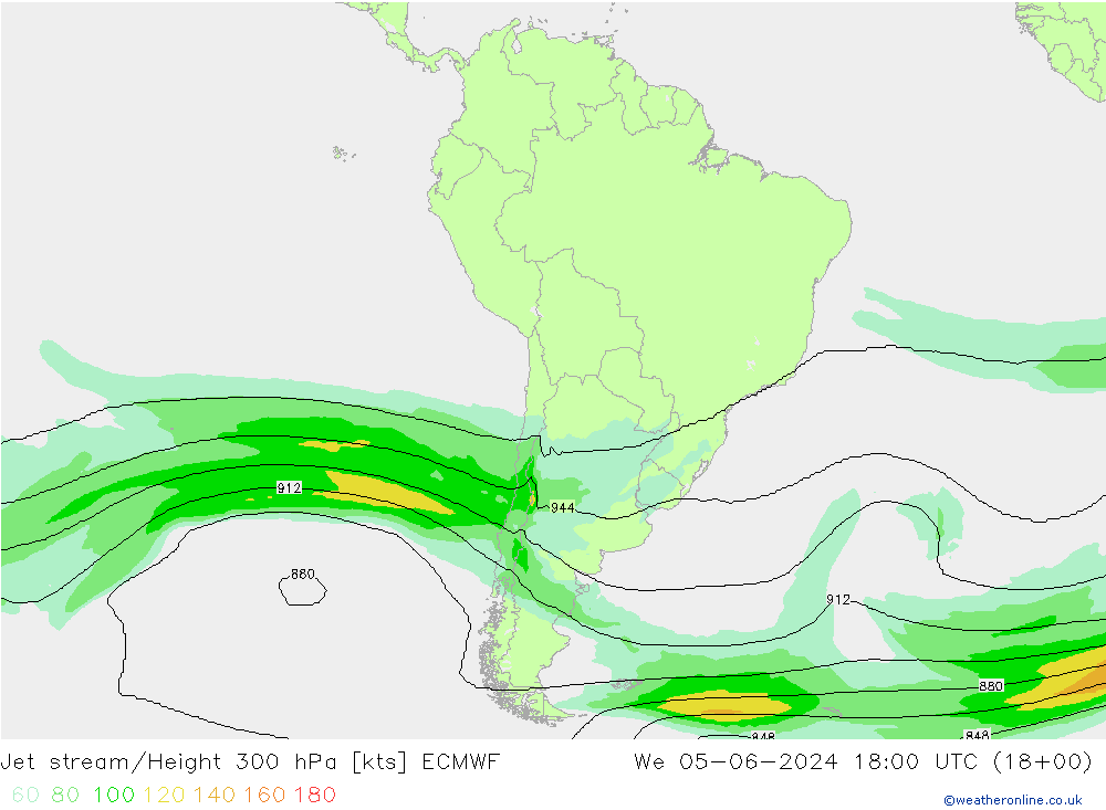 Jet Akımları ECMWF Çar 05.06.2024 18 UTC