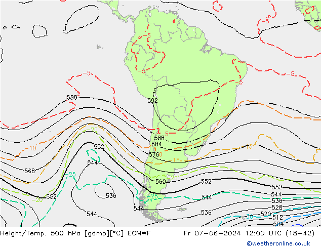 Géop./Temp. 500 hPa ECMWF ven 07.06.2024 12 UTC