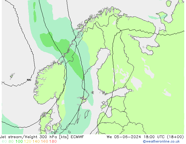 Straalstroom ECMWF wo 05.06.2024 18 UTC