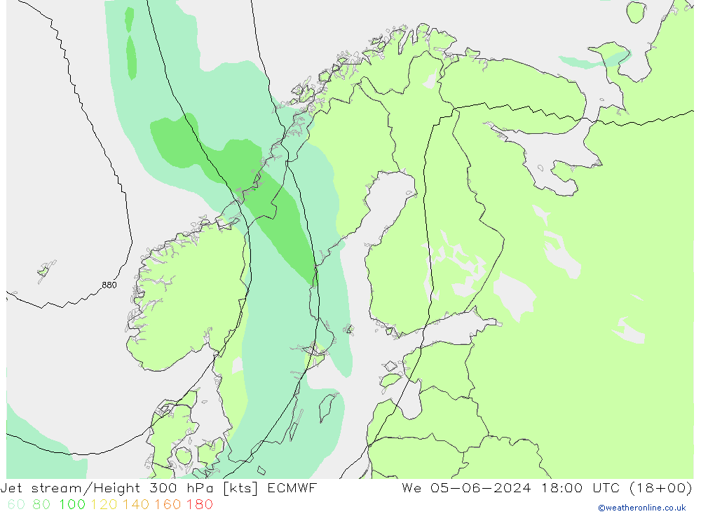 Jet Akımları ECMWF Çar 05.06.2024 18 UTC