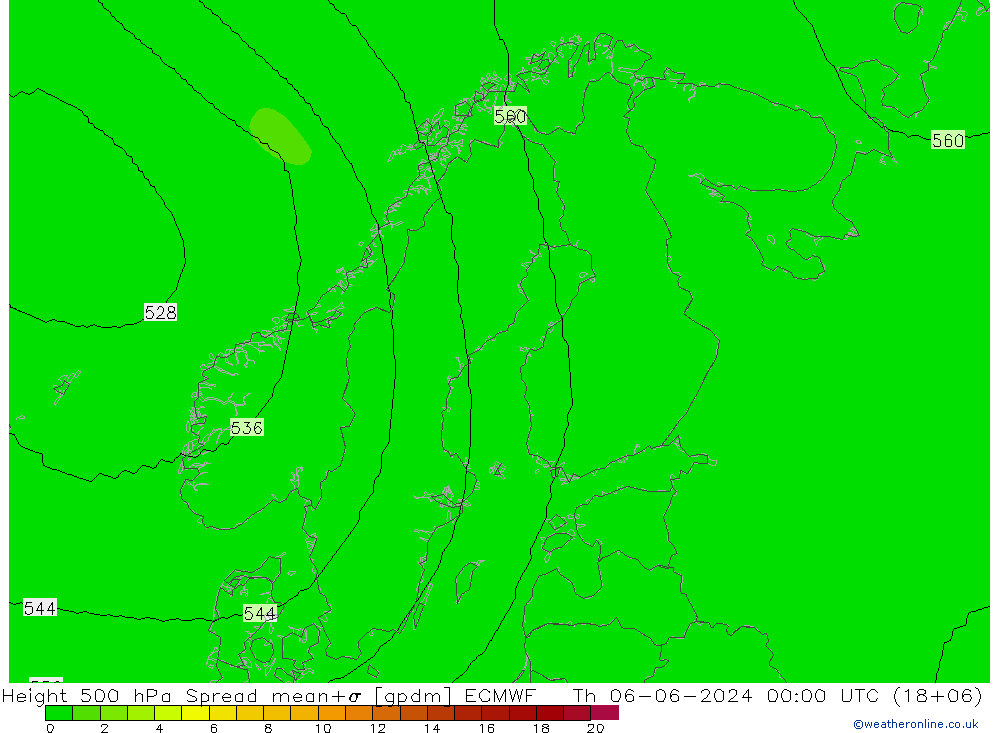 Height 500 hPa Spread ECMWF Do 06.06.2024 00 UTC