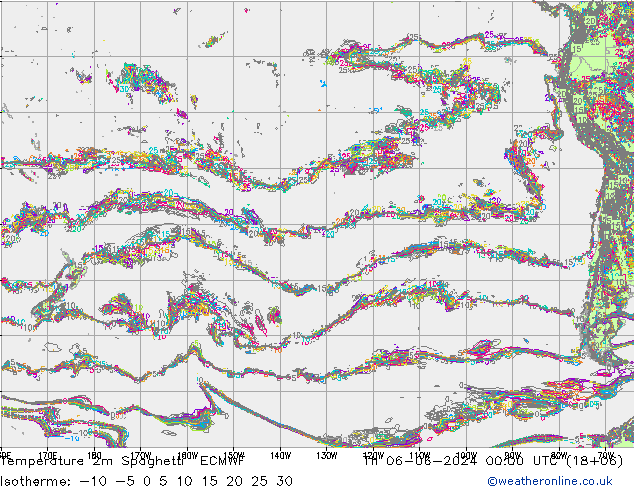 Sıcaklık Haritası 2m Spaghetti ECMWF Per 06.06.2024 00 UTC