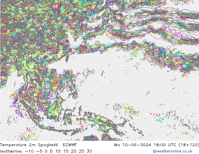 Temperaturkarte Spaghetti ECMWF Mo 10.06.2024 18 UTC