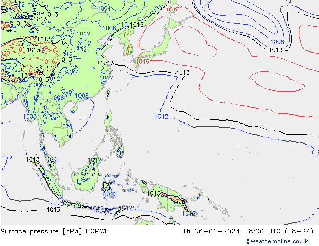 ciśnienie ECMWF czw. 06.06.2024 18 UTC