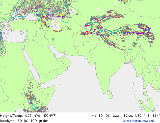 Height/Temp. 925 hPa ECMWF Mo 10.06.2024 12 UTC