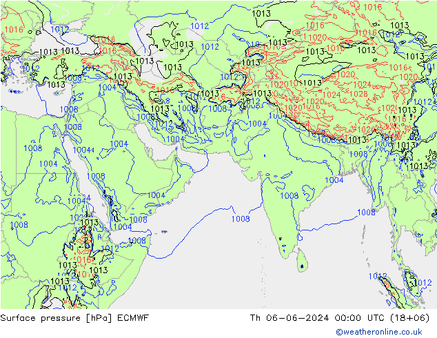 Luchtdruk (Grond) ECMWF do 06.06.2024 00 UTC