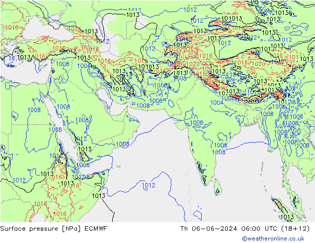 Bodendruck ECMWF Do 06.06.2024 06 UTC