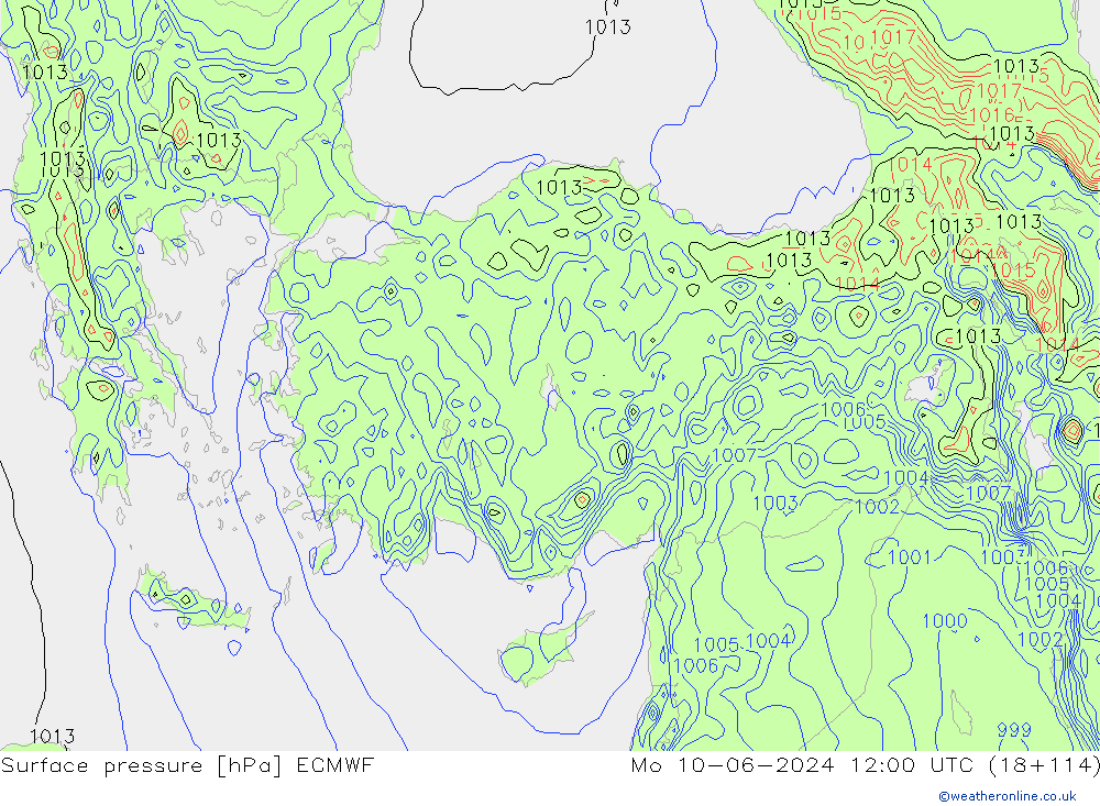 pression de l'air ECMWF lun 10.06.2024 12 UTC