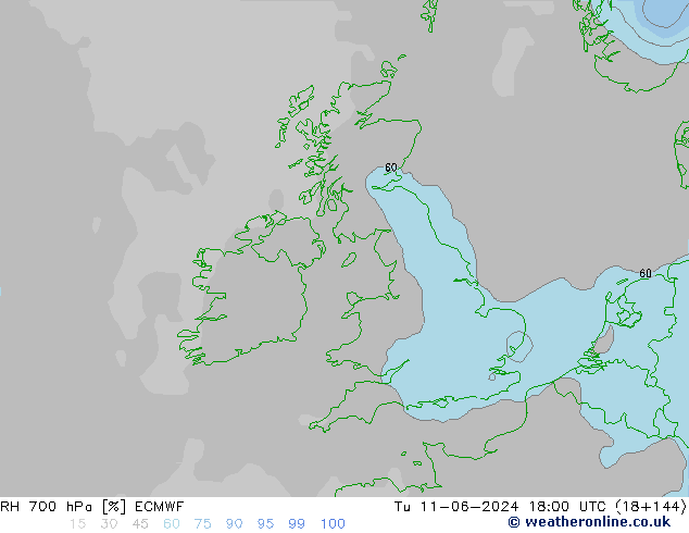 RV 700 hPa ECMWF di 11.06.2024 18 UTC