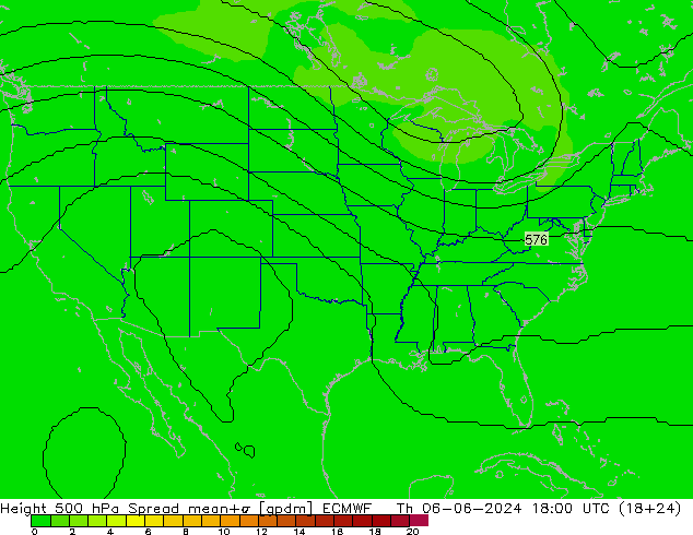 Height 500 hPa Spread ECMWF Th 06.06.2024 18 UTC